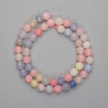 Koraliki morganitu fasetowane kuleczki, średnica 8 mm, długość 38 cm, na nici