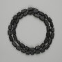 Koraliki z czarnego turmalinu, surowe kamienie, fasetowane o wymiarach 6-8 mm i 5x5-6 mm, koraliki 3 mm, długość około 39 cm, na nitce