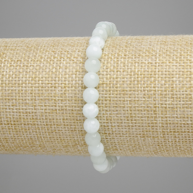 Bransoletka z angelitu – gładkie kulki 6 mm, długość 18 cm, elastyczna