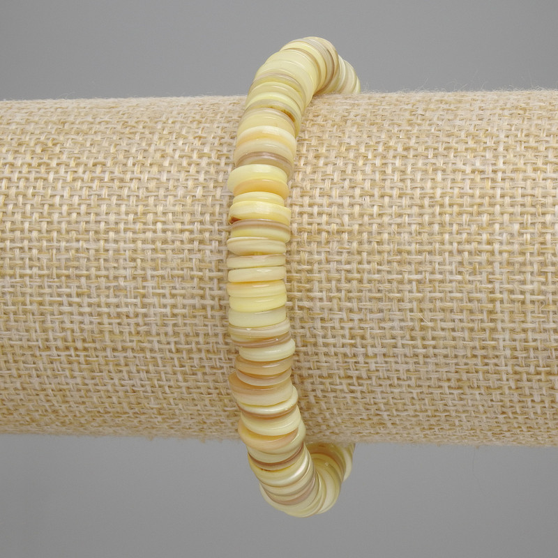 Bransoletka z muszli Skafarka rondel, średnica 8×1–2 mm, długość 18 cm, na elastycznej gumce