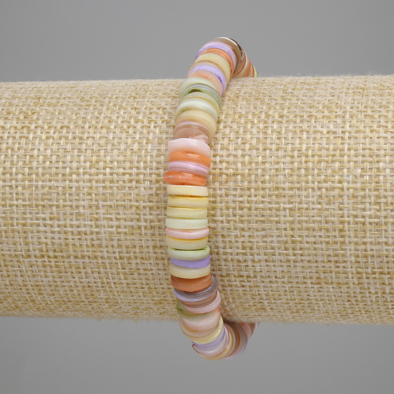 Bransoletka z muszli Skafarka rondel, średnica 8×1,5–2 mm ±, długość 18 cm ±, elastyczna