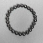 Bransoletka z hematytu — gładkie kuleczki 8 mm, długość około 18 cm, elastyczna