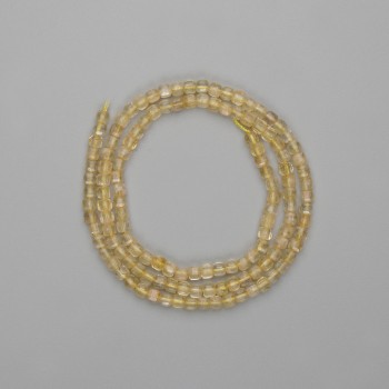 Koraliki cytrynowe fasetowane kostki 3×3 mm, długość około 39 cm +- na nitce