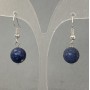 Kolczyki z sodalitową kulką, średnica 10 mm, długość 30 mm+
