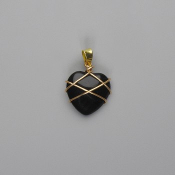 Wisiorek Serce oplecione agatem 21×21 mm, średnica ok. 30 mm