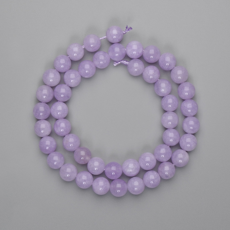 Koraliki z kunzytu – gładkie kulki 8 mm, długość 37 cm