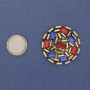 Broszka na magnesie «Akcent» kolorowe kryształy, kolor ciemne złoto, metal złoty 40 mm+