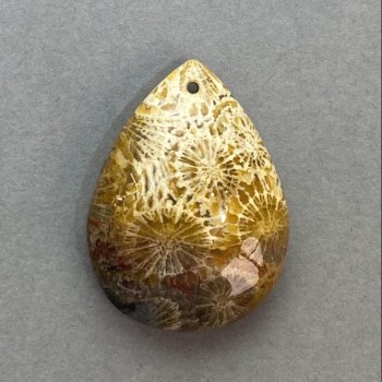 Wisiorek z korala skamieniałego 34×25 mm+