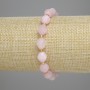 Bransoletka z różowego kwarcu, fasetowane koraliki o średnicy 10×8 mm, koraliki 3 mm, długość 18 cm, elastyczna