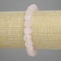 Bransoletka z różowego kwarcu, fasetowane kostki, średnica około 8,5 × 8,5 mm, długość 18 cm, na elastycznej gumce