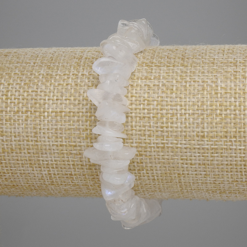 Bransoletka z adularu, drobinki o średnicy 8–12×2–4 mm, długość 18 cm, elastyczna baza
