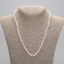 Naszyjnik z naturalnych pereł rzecznych 7,5–8×6 mm, długość 45 cm ± 5 cm przedłużający łańcuszek