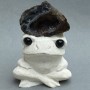 Figurka pamiątkowa Żaba z druzy naturalnej 83×60×35 mm+