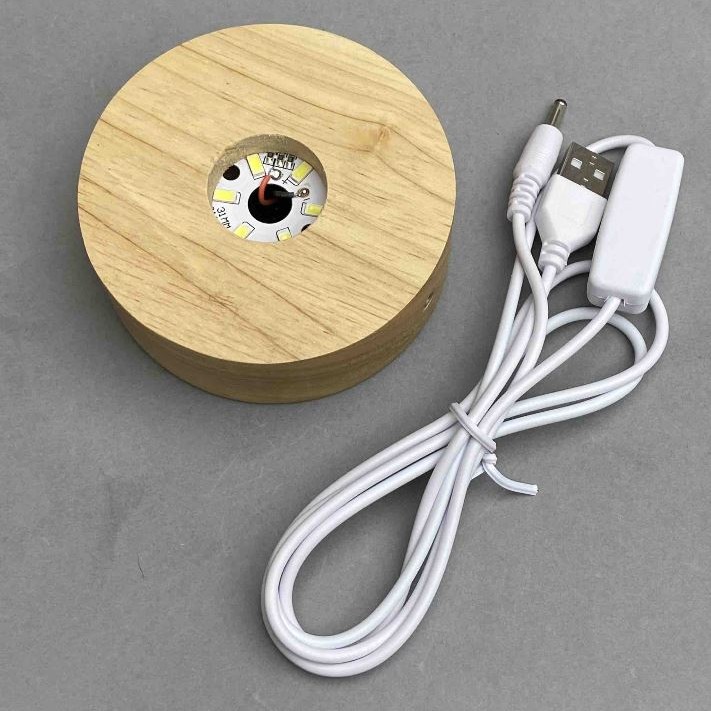 Podstawka LED z przewodem USB o długości 120 cm ±, średnica 90×35 mm