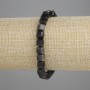 Bransoletka z srebrzystego obsydianu, fasetowane kostki o boku 6×6 mm, długość 18 cm ±, elastyczna