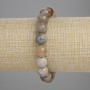 Bransoletka z skamieniałego koralu, gładkie kulki, średnica 10 mm, długość 18 cm, na elastycznej gumce