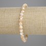 Bransoletka z masy perłowej beżowa, gładka kulka, średnica 6 mm ±, długość 18 cm ±, elastyczna
