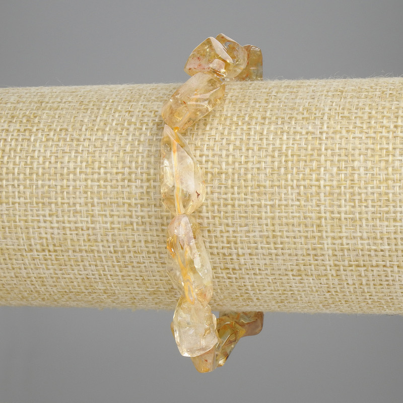 Bransoletka z cytrynem, fasetowane koraliki, średnica 14–16 × 8–11 mm, długość 18 cm ±, na elastycznej gumce