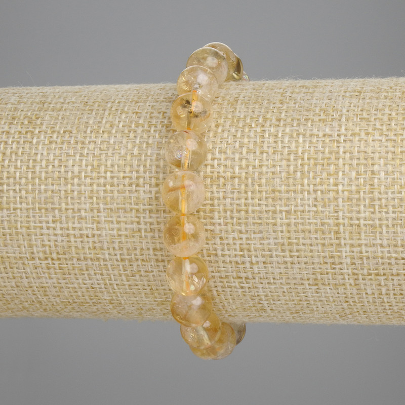 Bransoletka z cytryną, gładkie kuleczki, średnica 8,5 mm, długość 18 cm, elastyczna