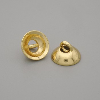 Cena za 1 szt. Końcówka-czapeczka do koralika, kolor metalu: złoty, średnica 8×1 mm, otwór 1,8 mm+