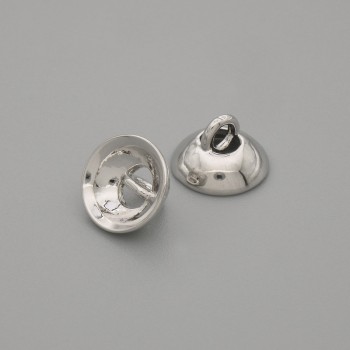 Cena za 1 szt. Końcówka jubilerska do koralików, kolor metalu: srebrny, średnica 8×1 mm, otwór, średnica wewnętrzna 1,8 mm