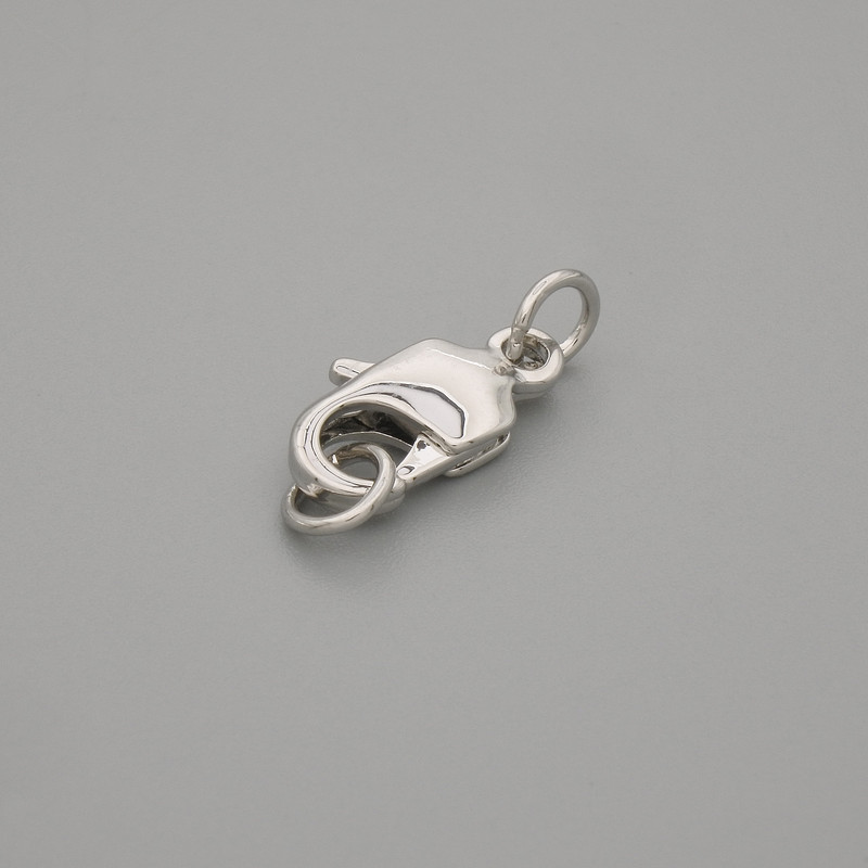 Cena za 1 szt. Zapięcie karabińczyk, średnica 12,5×5 mm ± kolor metalu srebrny