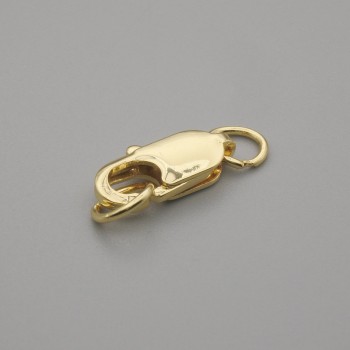 Cena za 1 szt. Zapięcie karabińczykowe, średnica 13×5 mm, kolor metalu złoty