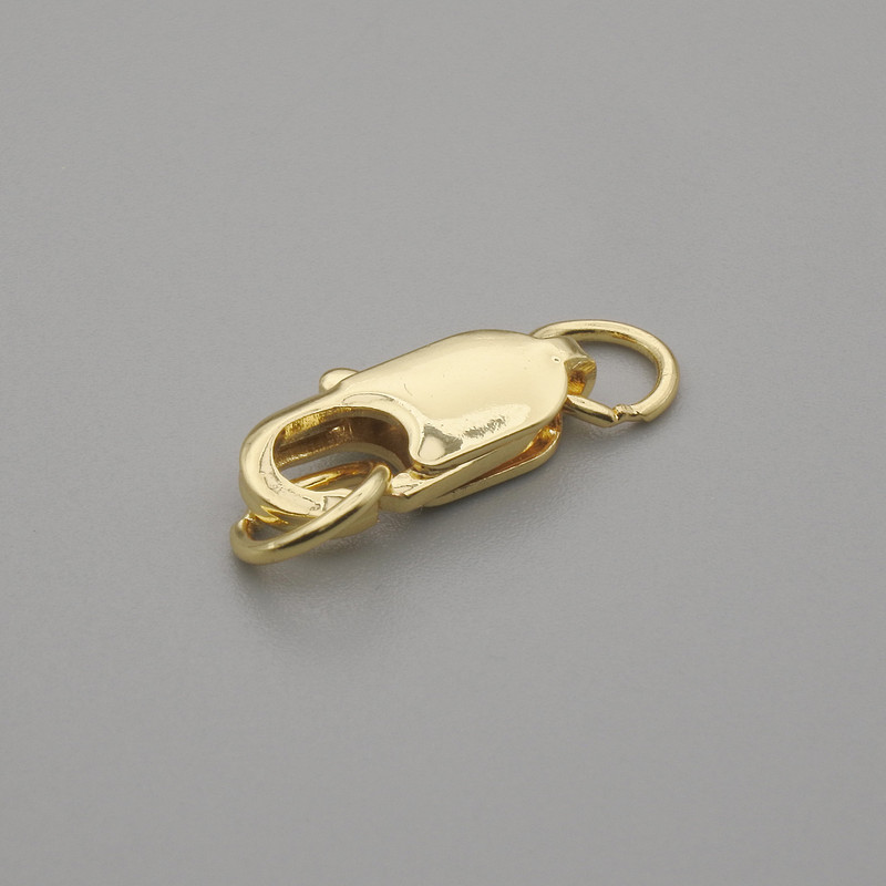 Cena za 1 szt. Zapięcie karabińczykowe, średnica 13×5 mm, kolor metalu złoty