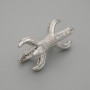 Koralik-wstawka z cyrkonią, kolor metalu srebrny, średnica 20×12 mm, otwór Ø 1,7 mm, za 1 szt.