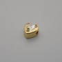 Koralik-wstawka serce w kolorze złotym, średnica 6,5×6,5 mm, otwór 1,3 mm, za 1 szt.