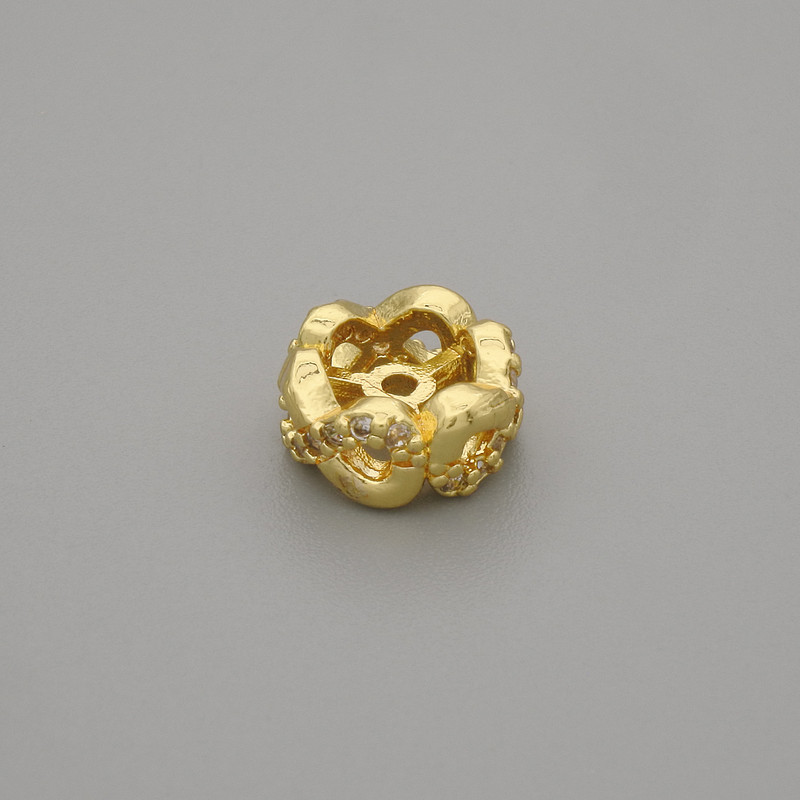 Koralik-wstawka w kolorze złotym, średnica 8×4 mm ± otwór, średnica 1,1 mm ± za 1 szt.