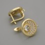 Sztyfty do kolczyków z metalu złoconego z kryształami 15×13 mm – para