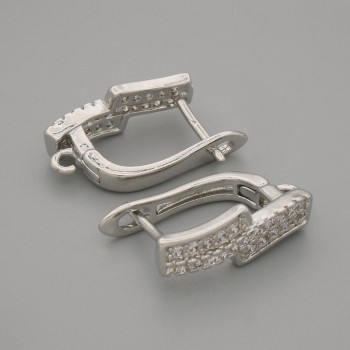 Bigle do kolczyków ze srebrzystego metalu 16×3,5 mm – para