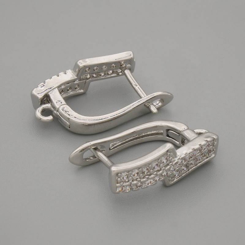 Bigle do kolczyków ze srebrzystego metalu 16×3,5 mm – para