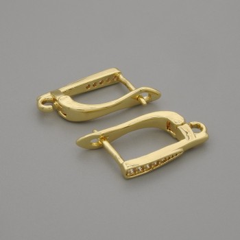 Bigle do kolczyków metal złocisty, 16×1,5 mm – para