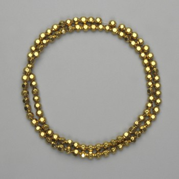 Koraliki hematytu złote fasetowane 3,5×4 mm, kolor złoty, długość 39 cm+