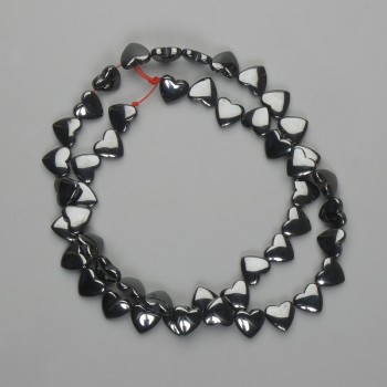 Koraliki hematytu w kształcie serca 8×8 mm+-, na nitce, długość 40 cm+
