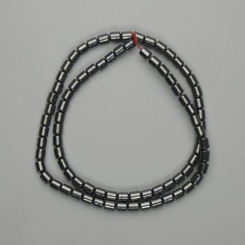 Koraliki hematitu cylindryczne 5×4 mm ±, długość 40 cm