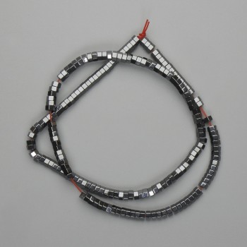 Koraliki hematytu fasetowane w kształcie rondela 4×2 mm+-, długość 39 cm+