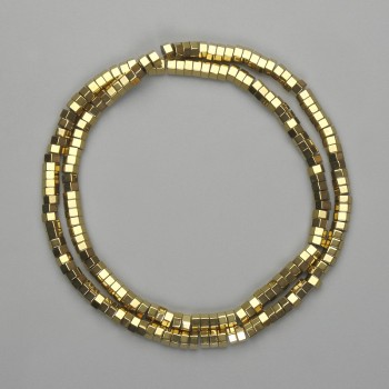 Koraliki hematytu fasetowanego w formie rondelka 4×2 mm ± kolor złoty, długość 40 cm+