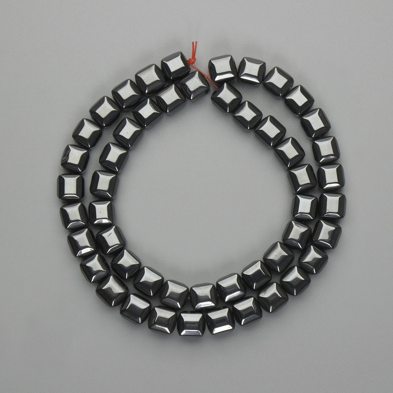 Koraliki hematytu w kształcie sześcianów, 7,5–8×7,5–8 mm, nić 38 cm