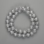 Koraliki z lawy z srebrzystą powłoką metaliczną, porowata kulka 10,5 mm ±, długość 39 cm ±