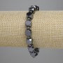 Bransoletka z hematitu, wielościanowa, 7,5×8 mm, kulka 4 mm, długość 18 cm, na elastycznej gumce