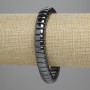 Bransoletka z hematytu w kształcie rondeli półokrągłych, 10,5×5 mm ±, długość około 18 cm, na elastycznej gumce