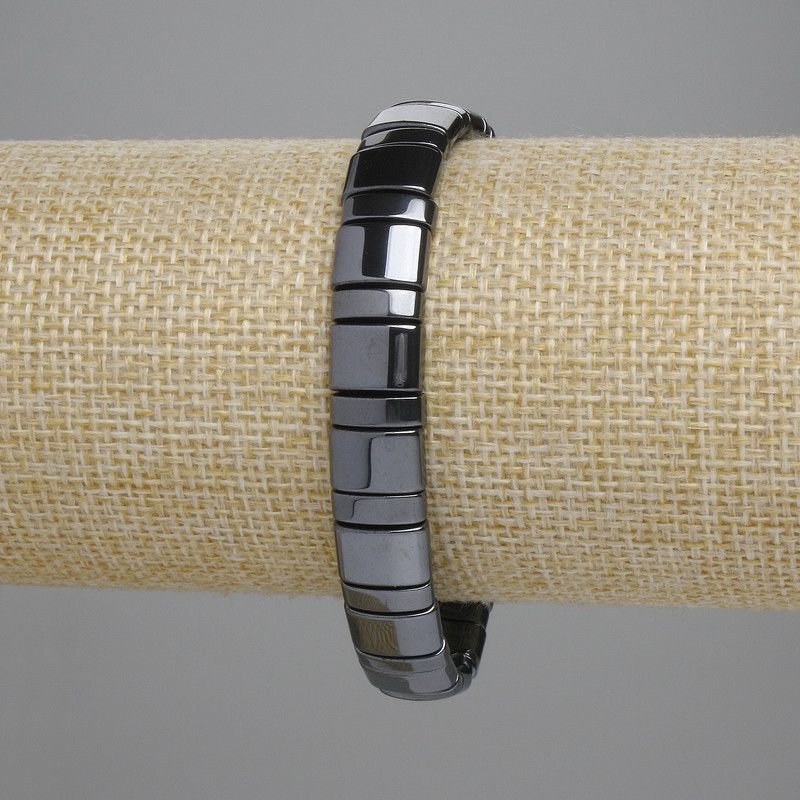 Bransoletka hematyt, ogniwa 3×10 mm+- i 7×10 mm+-, długość 18 cm+- elastyczna
