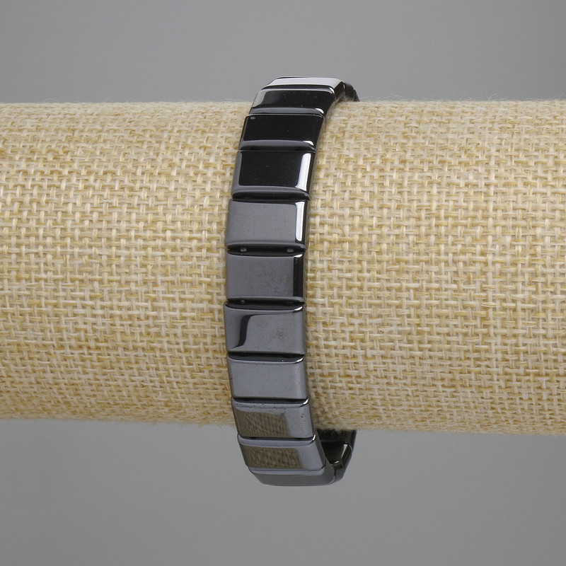 Bransoletka z hematytu, ogniwa 7,5×12 mm, długość 18 cm, elastyczna
