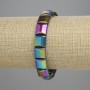 Bransoletka z hematytu tęczowego o ogniwach 10×10 mm, długość 18 cm, elastyczna