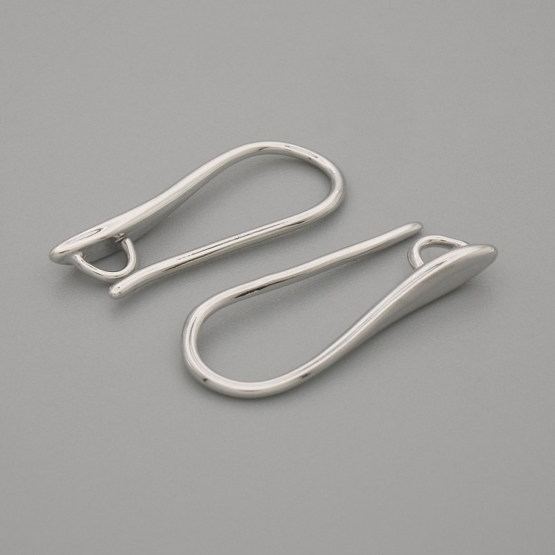 Sztyfty do kolczyków, biało-srebrny metal, 20×2 mm+, para