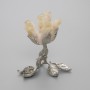 Suvenir z naturalnego kamienia Cytryn na metalowej podstawce, średnica 80-110×50-60 mm ± różne rozmiary