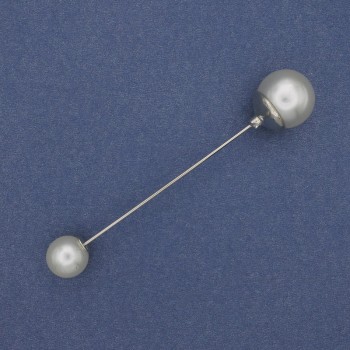 Broszka-spinka Majorka 9–12 mm, srebrzysty metal 73 mm+